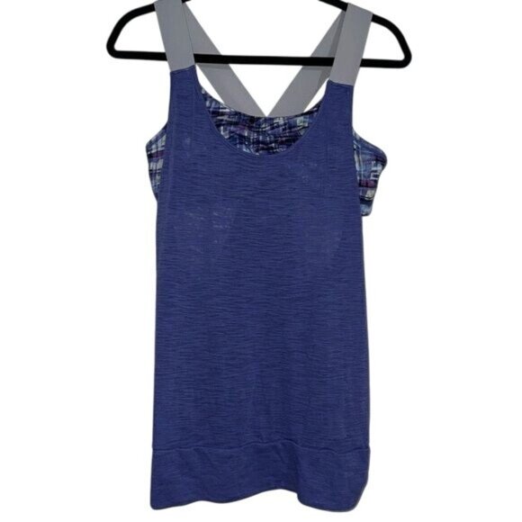 Cynthia Rowley Purple Tank Top With Built-In Bra & Gray Straps Womens Medium - Picture 1 of 6